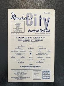 15.9.1958. Manchester City Reserves v Chesterfield Res, (Central League). - Picture 1 of 2