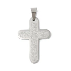 6pcs Stainless Steel Cross Pendant Hang Dangle Charm Silver for Jewelry Making - Picture 1 of 3