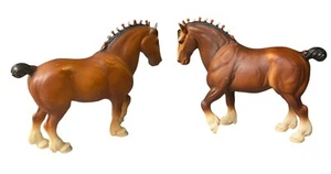 Coppia 2x bob vintage Breyer Clydesdale stallone rosso e bianco - Foto 1 di 9