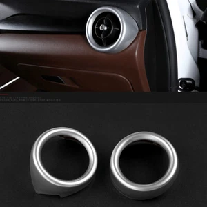 2xFor Alfa Romeo Stelvio 2017-2022 Car Dashboard AirOutlet Silver ABS Cover Trim - Picture 1 of 2