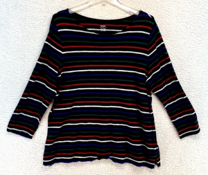 Old Navy Damen XL schwarz Shirt Streifen Langarm Rundhals Pullover Freizeit - Bild 1 von 8