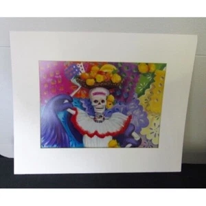 Yolanda Romero Mexican Folk Art Skeleton Art Print Day of the Dead Coco - Picture 1 of 5