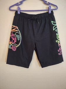 Hurley Board Shorts Black Boys Youth Size L Surf Beach Swim Graphic Logo Parrott - Picture 1 of 8