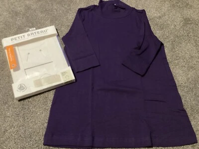 ¡Nuevo! Camiseta PETIT BATEAU manga corta, cuello alto (12 años, XS) púrpura oscuro Foto 1 de 2