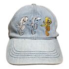 Vintage Looney Tunes Tweety Pie Dad Hat Denim Blue Adult Size S Cool Rare Cap
