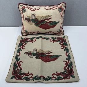 Juego de 2 almohadas decorativas vintage de tapiz de ángel para Navidad - Imagen 1 de 17