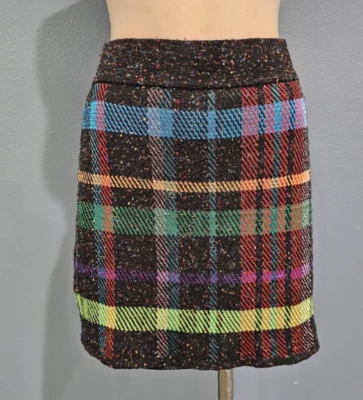 CECILIA PRADO Anthropologie Plaid Saia Selena Knit Multicolor Mini Skirt M - Image 1 of 4