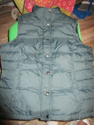 EUC! LOT OF 2 LANDS END WOMENS DOWN PUFFER VESTS GREEN AND BLACK MEDIUM 10-12 - Image 1 of 4