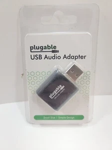 Plugable USB Audio Adapter with 3.5mm Speaker-Headphone & Microphone Jack Black - Picture 1 of 2