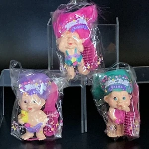 Lote 3 Magic Trolls Babies #41406 paquetes originales de colección Trolls Dolls Applause 1991 - Imagen 1 de 6