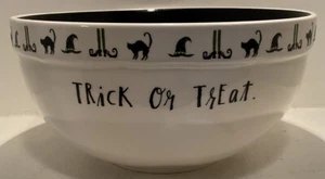 Rae Dunn Trick or Treat Halloween Candy Mixing Bowl #187 Black Cat Witch Hat - Picture 1 of 9
