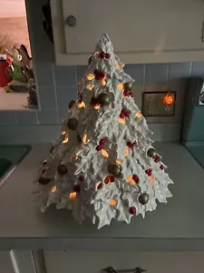 Seltene 20"" Atlantische Form Stechpalme Busch und Beere Keramikbaum - Bild 1 von 13