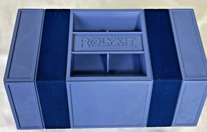 Rolykit Blue Roll-Up Storage Box Portable Organizer Case W/Dividers Vintage - Picture 1 of 12