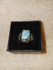 Size 7 Sterling Eagle Ring Made With American Blue Moon Turquoise (6.0 TCW)(626)