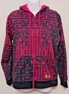 Chaqueta con capucha Under Armour para mujer con cierre de cremallera rosa intenso talla MED Foto 1 de 4