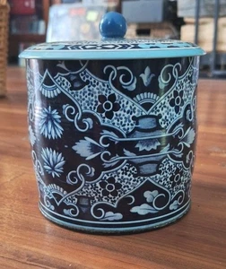 VINTAGE DAHER BLAU RUND METALL KANISTER/DOSE - Bild 1 von 5