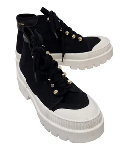 KURT GEIGER London Womens Lovely Lucas Black Canvas Trainers EU 36 UK 3 MRP £99 - Picture 1 of 6