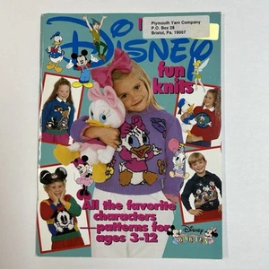 Disney Fun Knits Sweater Knitting Patterns Booklet Children Age 3-12 Vintage - Picture 1 of 15