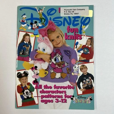 Disney Fun Knits Sweater Knitting Patterns Booklet Children Age 3-12 Vintage - Image 1 of 4