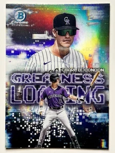 2025 Bowman Charlie Condon Greatness Loading #GL-7 Rockies - Picture 1 of 2