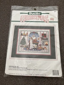 Bucilla Christmas “Checking His List” 15” x 12” Counted Cross Stitch Kit New - Picture 1 of 5