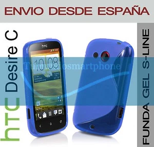 Funda Gel Tpu Blu Htc Desire C In Spagna Custodia - Foto 1 di 1