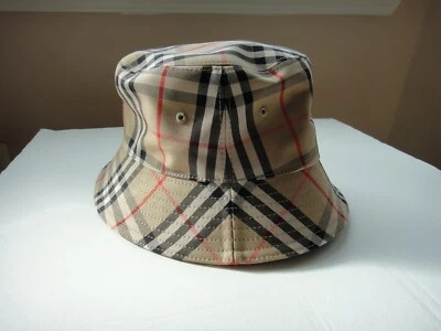 Sombrero cubo BURBERRY clásico de algodón pesado a cuadros 2 paneles talla M - NUEVO (Unisex) Foto 1 de 4