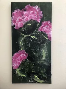 Cactus Painting, Acrylic Painting, Floral Art, Pink Cactus Painting, Desert Art - Picture 1 of 8