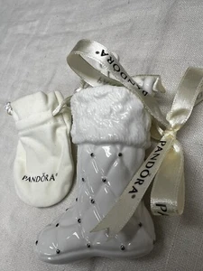 Cute Pandora stocking ornament 2012 porcelain with charm bag - Picture 1 of 5