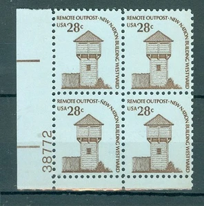 US 1604 Americana 28c 1 PB of 4 stamps MNH issued 1975-81 PB #38772 lower left - Picture 1 of 1
