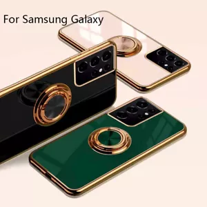 Ring Holder Phone Case for Samsung S22 S21 S20 FE Ultra S10 Plus Note 20 10 9 8 - Picture 1 of 13