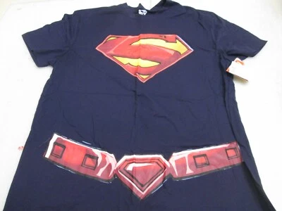 DC Comics Men's Blue & Red Short Sleeve Superman Tee Shirt w/Cape & Logo XL - Image 1 of 4
