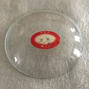 Vintage MJL Mantel Regal Uhr Ersatzglas konvex gewölbtes Glas 3-3/4" NOS - Bild 1 von 3