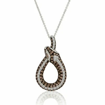 Collar LeVian Oro Blanco 14K 1.88 TCW Colgante Diamante Chocolate 18" para Ella Foto 1 de 3