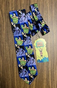 Nueva corbata vintage de dibujos animados de George of the Jungle de Disney 100 % seda - Imagen 1 de 3