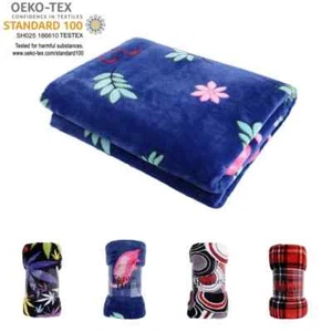 Super Soft Luxurious Plush Fleece Throw Blanket Light Weight For Sofa Bed Couch - Picture 1 of 42