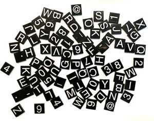 Black 2x2 Alphabet Letter & Number Bricks Total 80Pieces 100% For Lego - Picture 1 of 1
