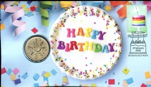 2025 Happy Birthday FDC/PNC With UNC Perth Mint $1 Coin. Limited to 4000 Covers - Picture 1 of 3