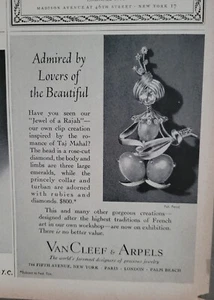 1948 Van Cleef & Arpels jewel of a Rajah pin brooch jewelry Vintage ad - Picture 1 of 1