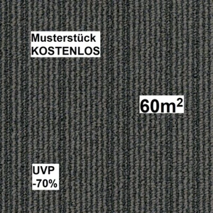 Teppichfliesen Quarz GRAU B1 50x50 Schlinge 6,0mm 4,95€/Fliese 60m2 UVP -70% - Bild 1 von 8