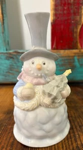 Adorable Vintage Porcelain Snowman BELL Pastel Colors Tall Hat Christmas Tree - Picture 1 of 14