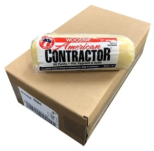 Wooster Brush R564 9 in American Contractor 3/4 in Nap Paint Roller - Pack of 12 - Picture 1 of 1