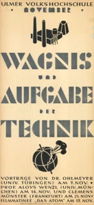 Otl Aicher VHS-Ulm ORIGINAL-Plakat 1946 "Wagnis der Technik" Grafik /HfG ZUSTAND - Picture 1 of 1