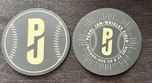 PEARL JAM 2 STICKER SET 2016 WRIGLEY FIELD CHICAGO CUBS  BASEBALL BLACK & GOLD - Picture 1 of 2