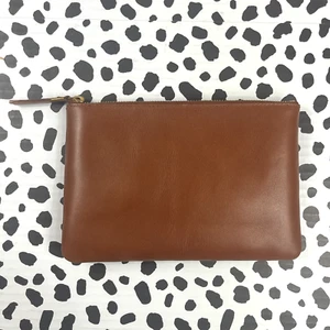MADEWELL Neu mit Etikett Leder Reißverschluss Tasche Clutch English Saddle F6966 - Bild 1 von 5