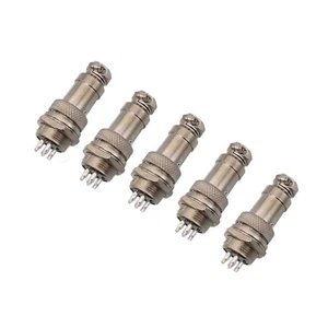 US Stock 5Pair Aviation Plug 5 Pin Male Female Panel Wire Connector 16mm GX16-5 - Picture 1 of 5