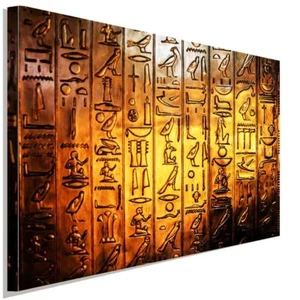 Hieroglyphen Ägypten Gold Leinwandbild AK Art Bilder Wanddeko Wandbild TOP XXL - Bild 1 von 5