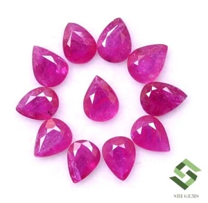 4.50x3.50 mm Natural Ruby Pear Cut Lot 11 Pcs 2.47 CTS Calibrated Loose Gemstone - Picture 1 of 7