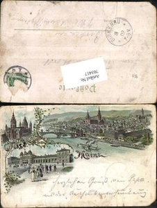 703417 Litografia Saluti da Magonza Stazione Centrale Stp. Birkenau Weinheim - Foto 1 di 1