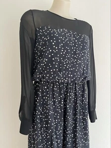 Mono Negro MOSCHINO Barato y Chic Estrellas Transparente IT42-M Pierna Ancha Seda Elegante RARO - Imagen 1 de 15
